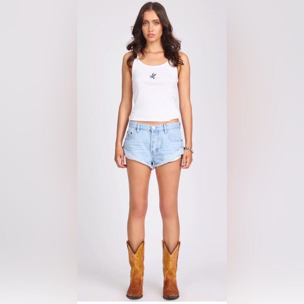 FREE PEOPLE ONE TEASPOON BANDITS DENIM SHORTS IN BEST BLUE